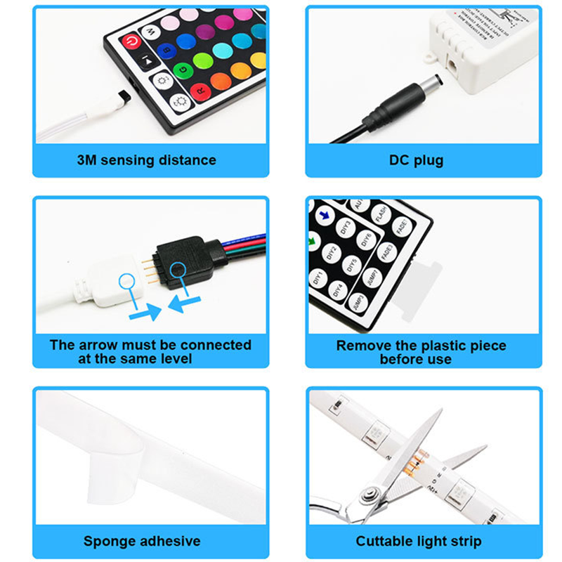 DC5V 3.28ft/1M 5050RGB TV Background USB Mobile LED Light Strip Kit Epoxy 30LEDs/M, Flexible Multicolor Light Strip DC5V 3.28ft/1M 5050RGB TV Background USB Mobile LED Light Strip Kit Epoxy 30LEDs/M, Flexible Multicolor Light Strip